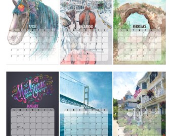 Mackinac Island 2024 Calendar, 2024 Mackinac Wall Calendar Michigan Mackinac Island Art Wall Calendar