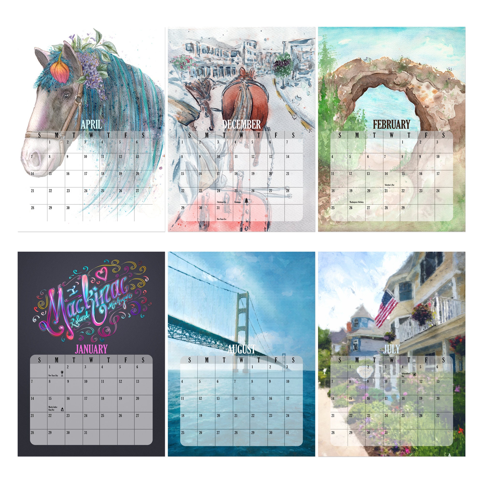 Mackinac Island 2024 Calendar, 2024 Mackinac Wall Calendar Michigan
