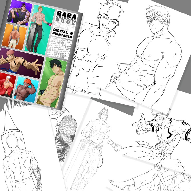 Bara Coloring Book for Yaoi, Fujoshi, BL/Shounen Ai and Gaymer Fans image 3