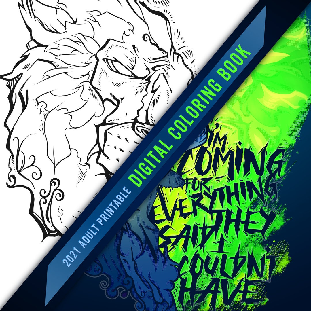 Adult Coloring Book, Instant Download and Printable Digital Coloring ...