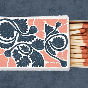 Ceramic Matchbox Sleeve. Graphic Abstract Floral Design