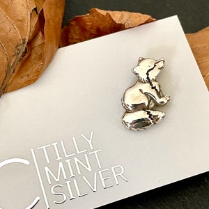 Large Fine Silver Fox Brooch.