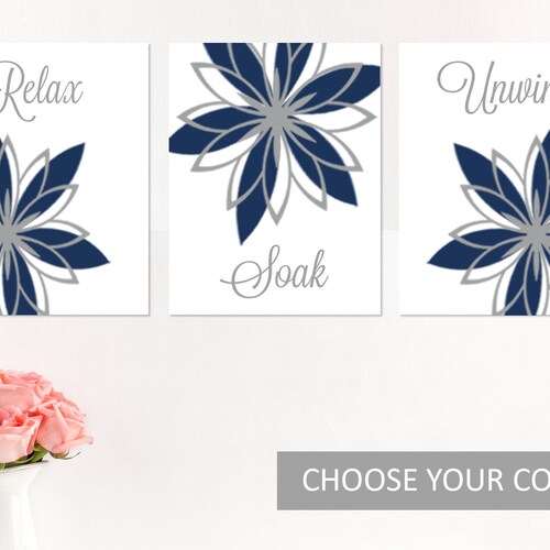 Blue and White Wall Art Set of Two Digital Prints Abstract Etsy