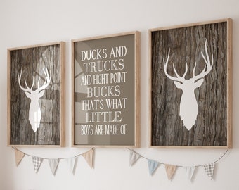 Deer Nursery Decor, Deer Wall Art, Deer Antler Decor, Canvas or