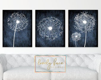 Black White Flower Canvas Print Dandelion Posters Art Modern Home Wall Decor