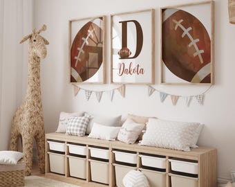 Football Nursery Decor, Vintage Football Print for Boys Football