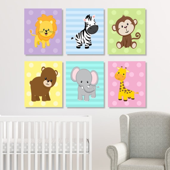 JUNGLE Nursery Wall Art Jungle Animals Nursery Decor Prints | Etsy