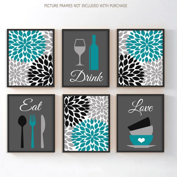 Teal Wall Art Etsy
