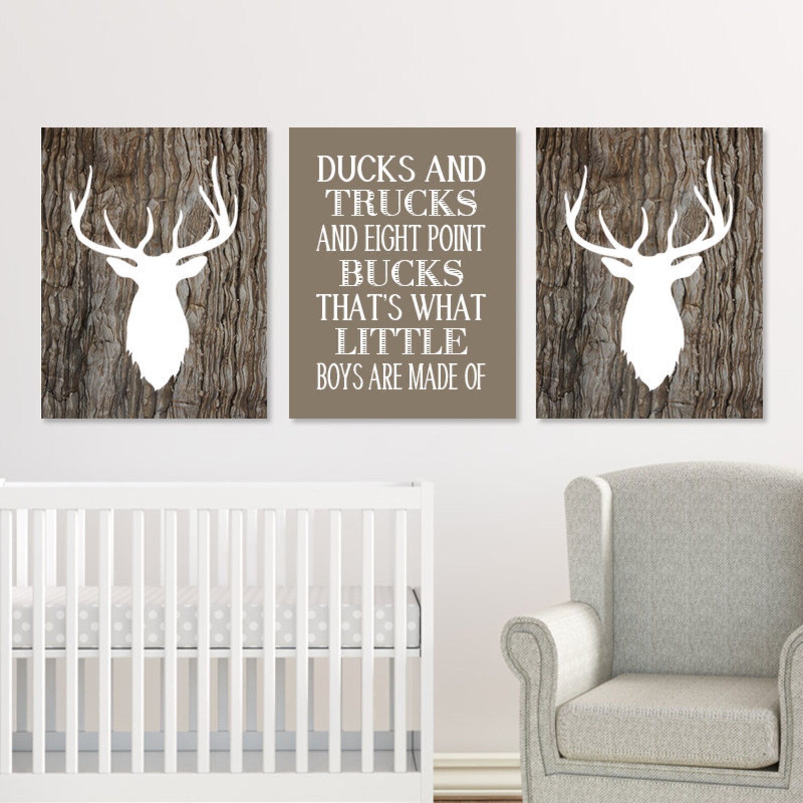 DEER Nursery Decor Deer Wall Art Deer Antler Decor Canvas Etsy