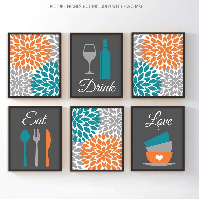 Eat Drink Love Kitchen Wall Art Eat Drink Love Prints or Etsy