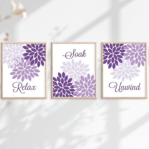 Purple Bathroom Etsy