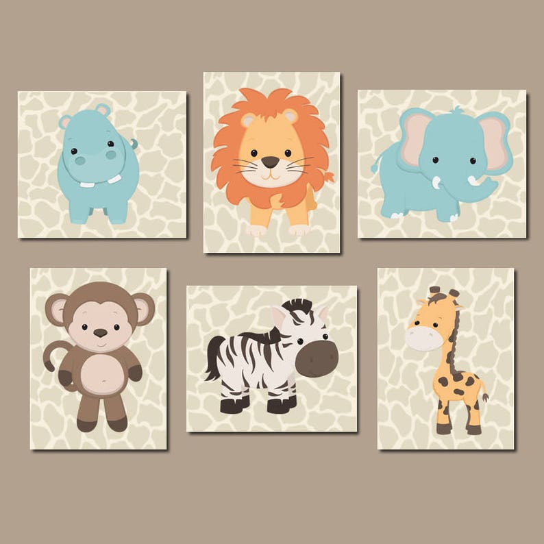 SAFARI Nursery Decor Safari Nursery Wall Art Safari Nursery Etsy