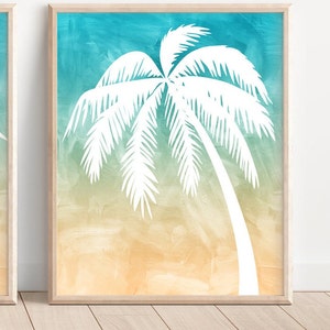 Palm Tree Wall Art Tropical Palm Tree Prints or Canvas Palm - Etsy