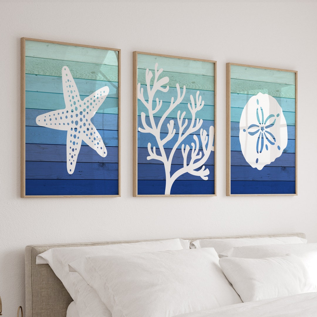 Ombre Beach Bathroom Wall Art, Beach House Decor, Beach Bath Sign ...