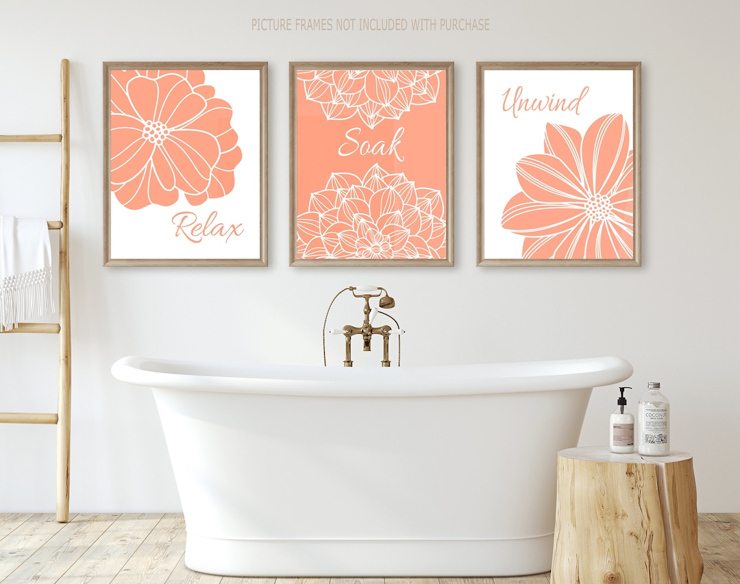 Relax Soak Unwind Bathroom Wall Decor, Printable Bathroom Wall Art ...