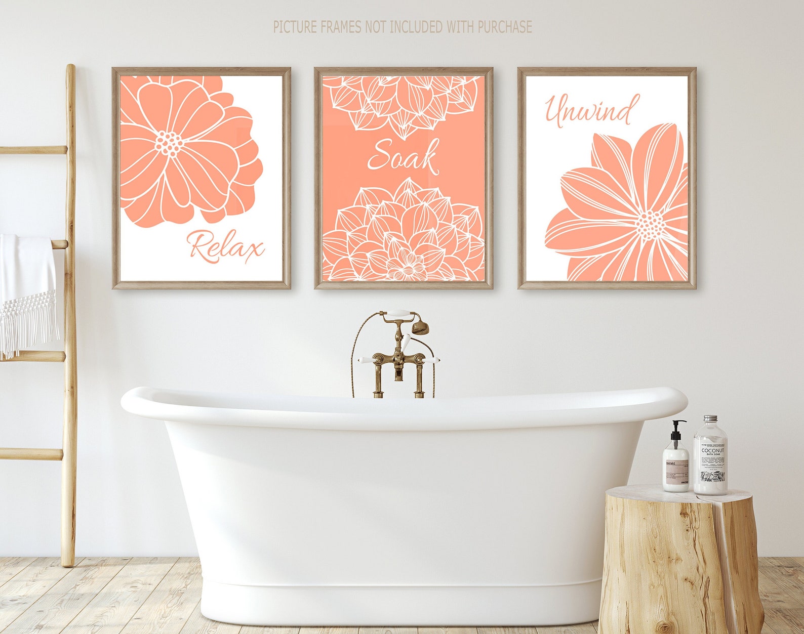 Relax Soak Unwind Bathroom Wall Decor Printable Bathroom Wall - Etsy