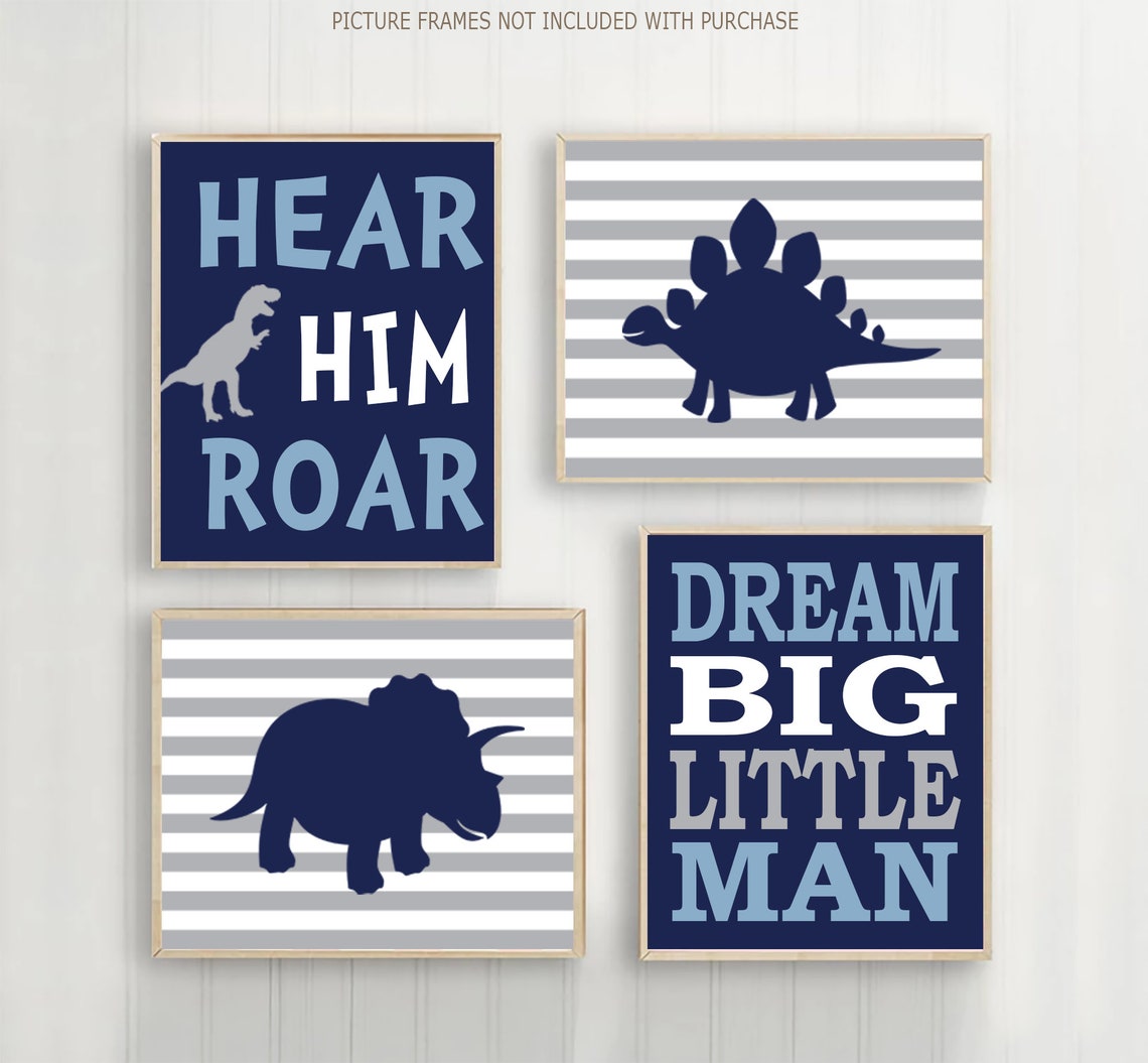 DINOSAUR Wall Art Dinosaur Decor Baby Boy Nursery Wall Art - Etsy