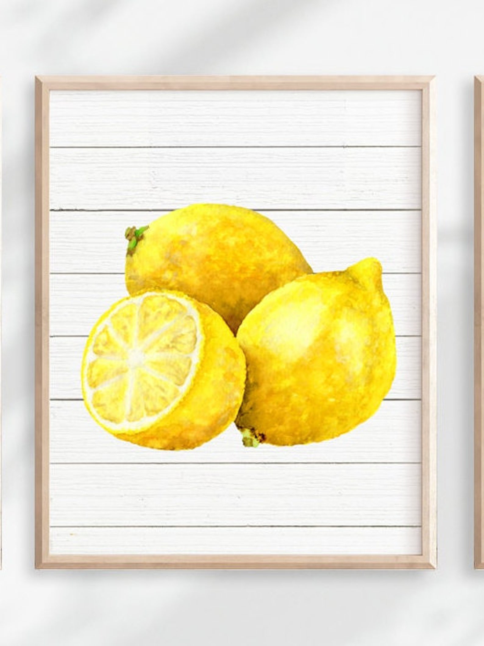 Watercolor Lemon Wall Art Kitchen Lemon Prints or Canvas Etsy