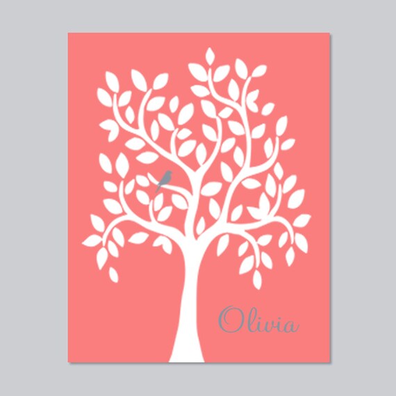 Items similar to Girl Nursery Tree Wall Art Decor Nursery Tree Art