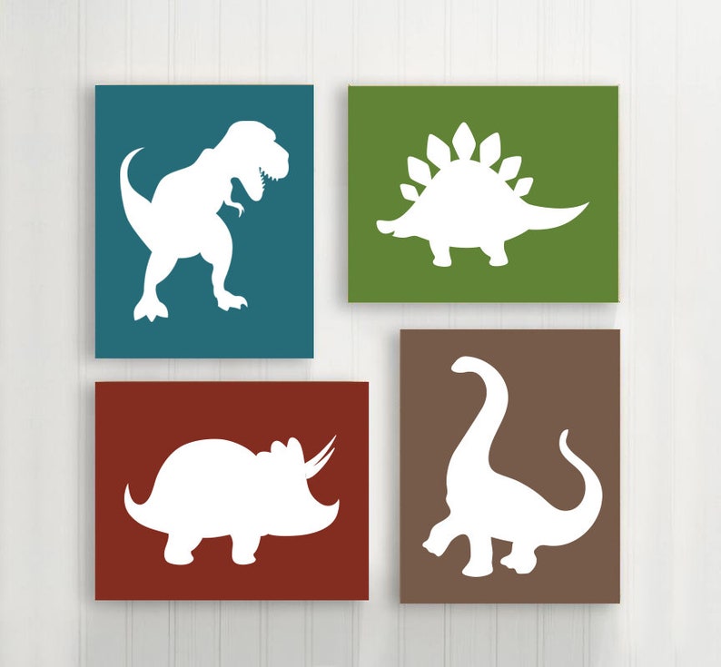 Dinosaur Wall Art Dinosaur Decor Dinosaur Prints or Canvas Etsy