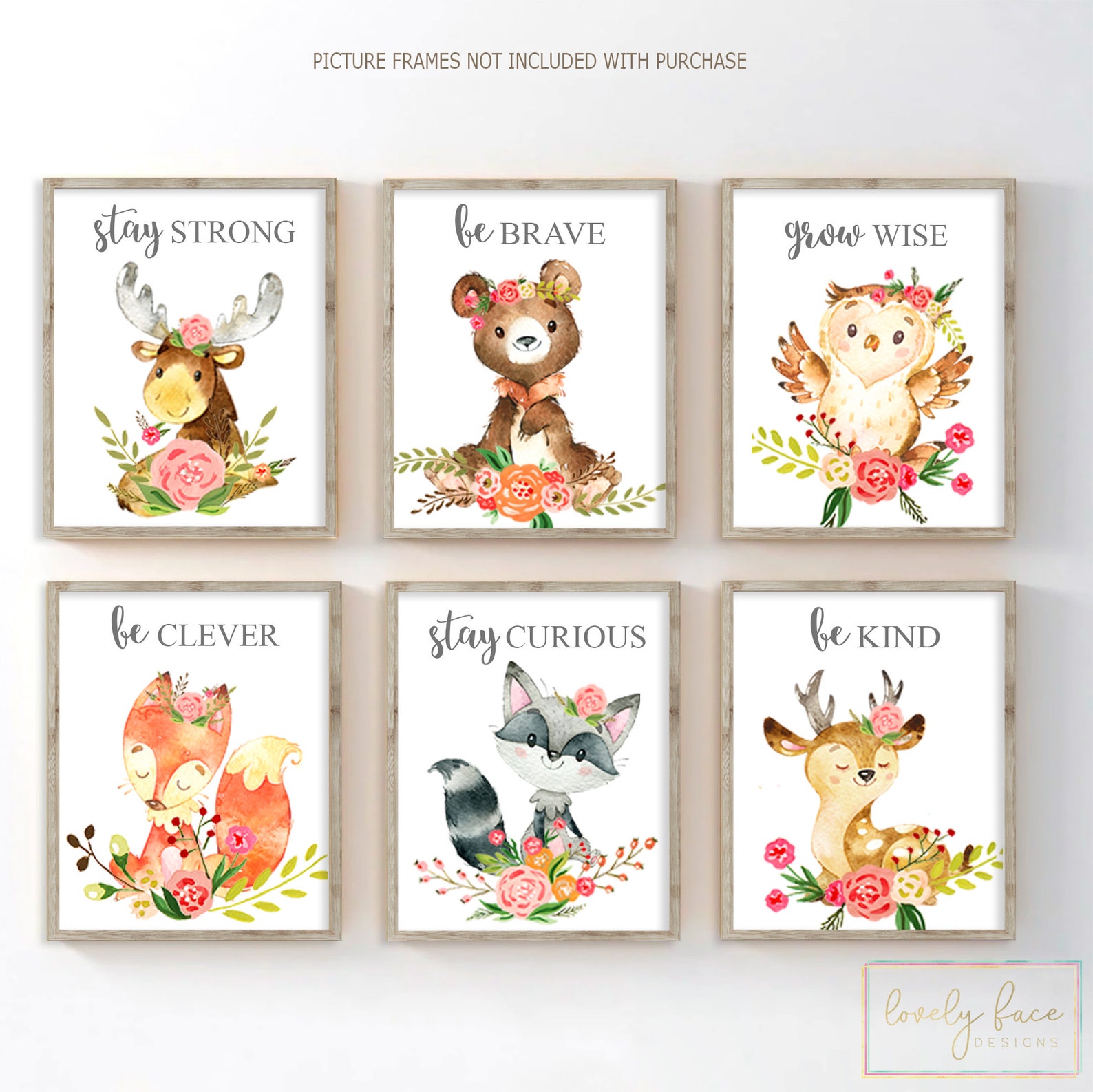 Girl Woodland Nursery Decor Woodland Girl Nursery Wall Art - Etsy