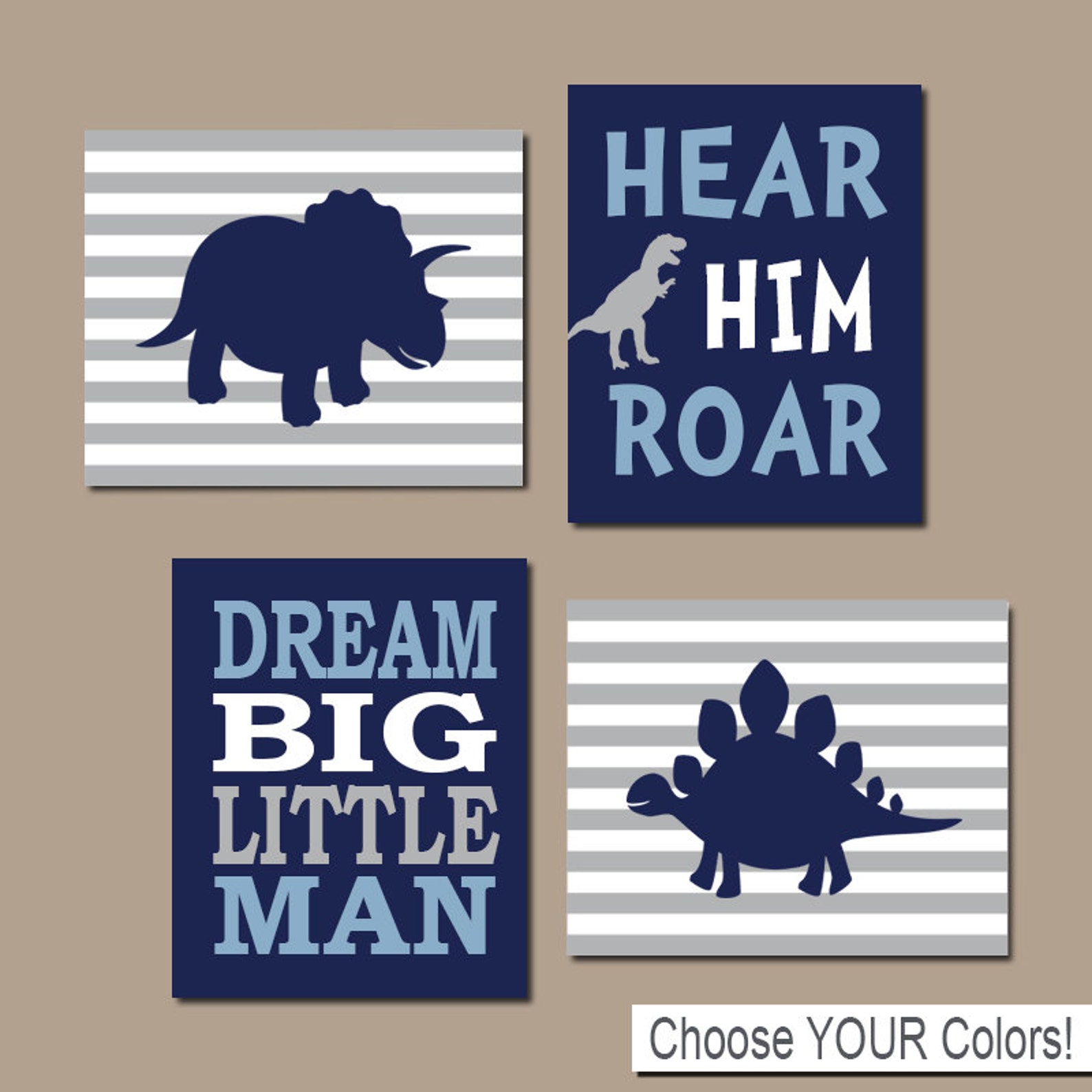 DINOSAUR Wall Art Dinosaur Decor Baby Boy Nursery Wall Art Etsy