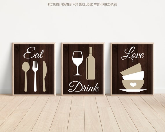 Vinilo decorativo para cocina: EAT Drink and Be Merry ~ Vinilo decorativo  para el hogar, 13 x 33 pulgadas