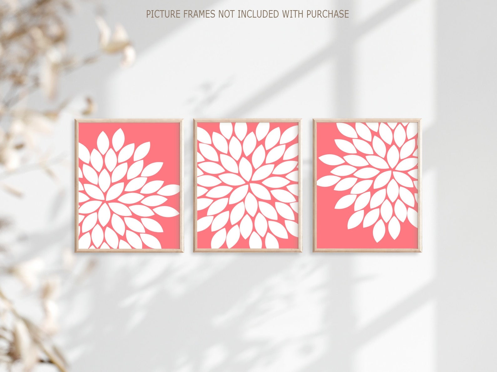 Coral Nursery Decor Flower Nursery Wall Art Baby Girl Etsy