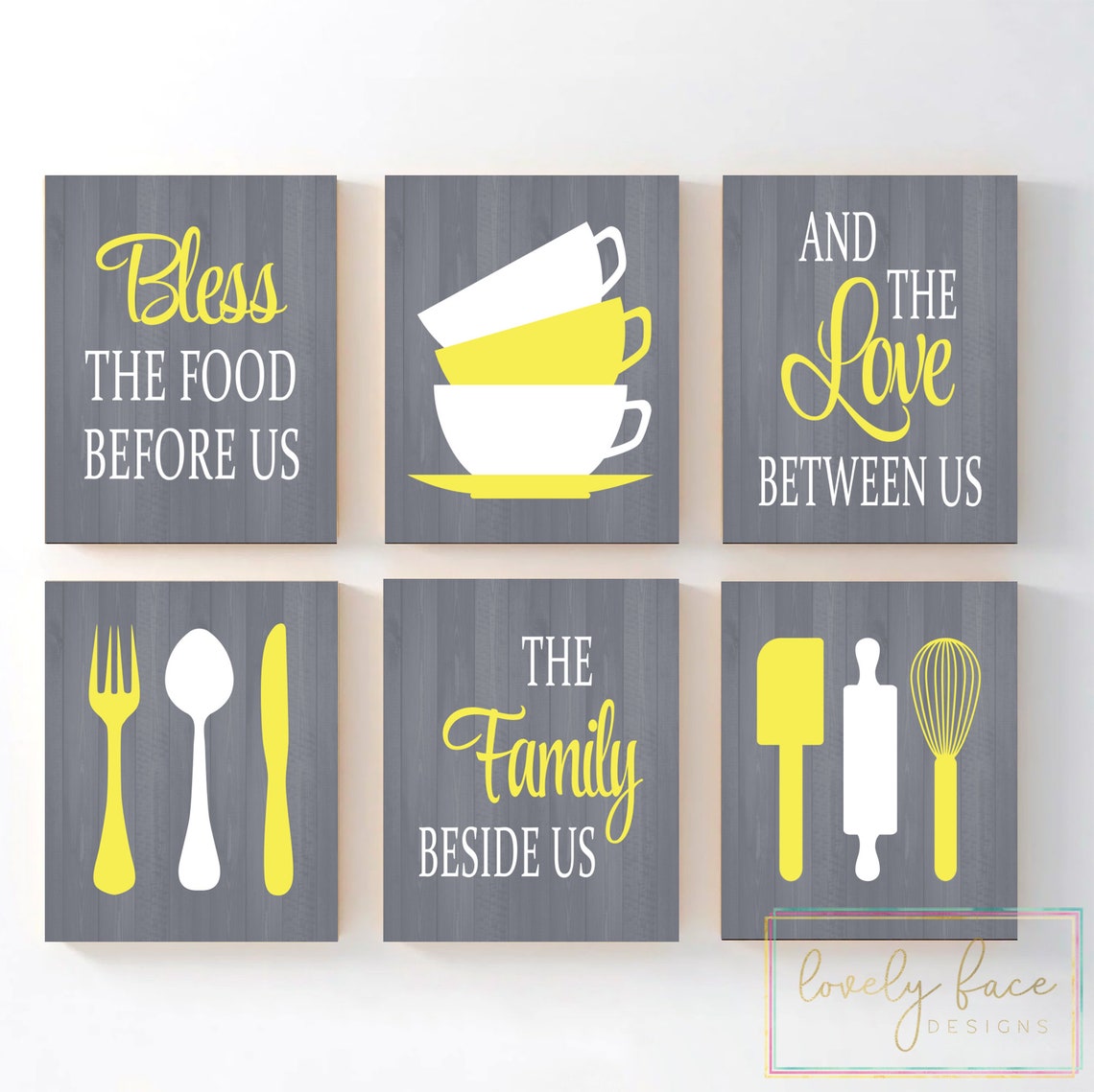 Kitchen Quote Wall Art Kitchen Prints or Canvas Bless Food Etsy