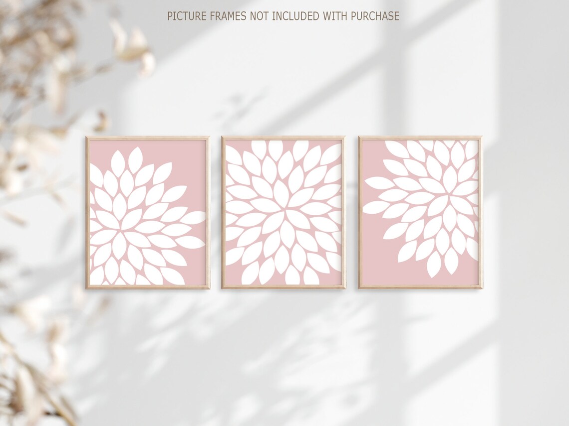 Coral Nursery Decor Flower Nursery Wall Art Baby Girl Etsy