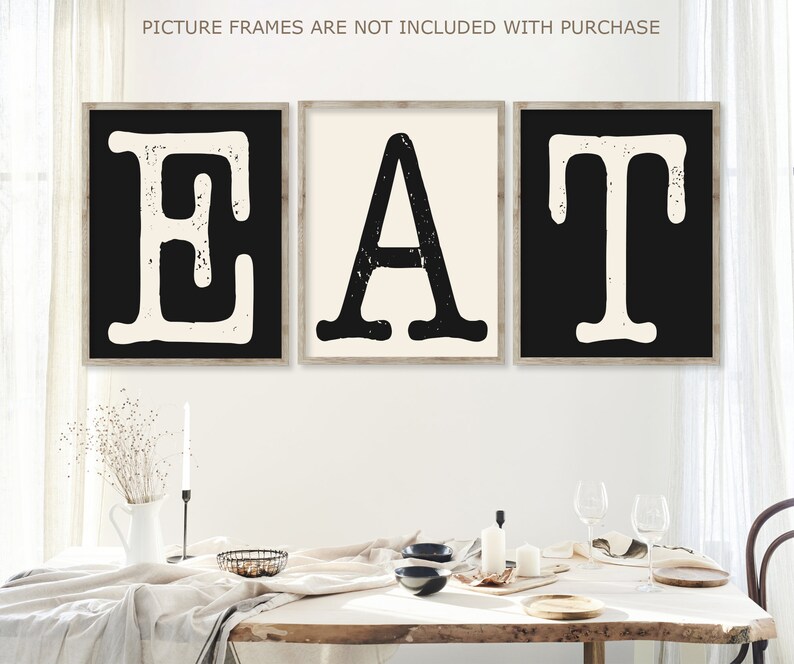 Farmhouse Wall Decor Eat Sign for Kitchen Prints Dining Room Etsy