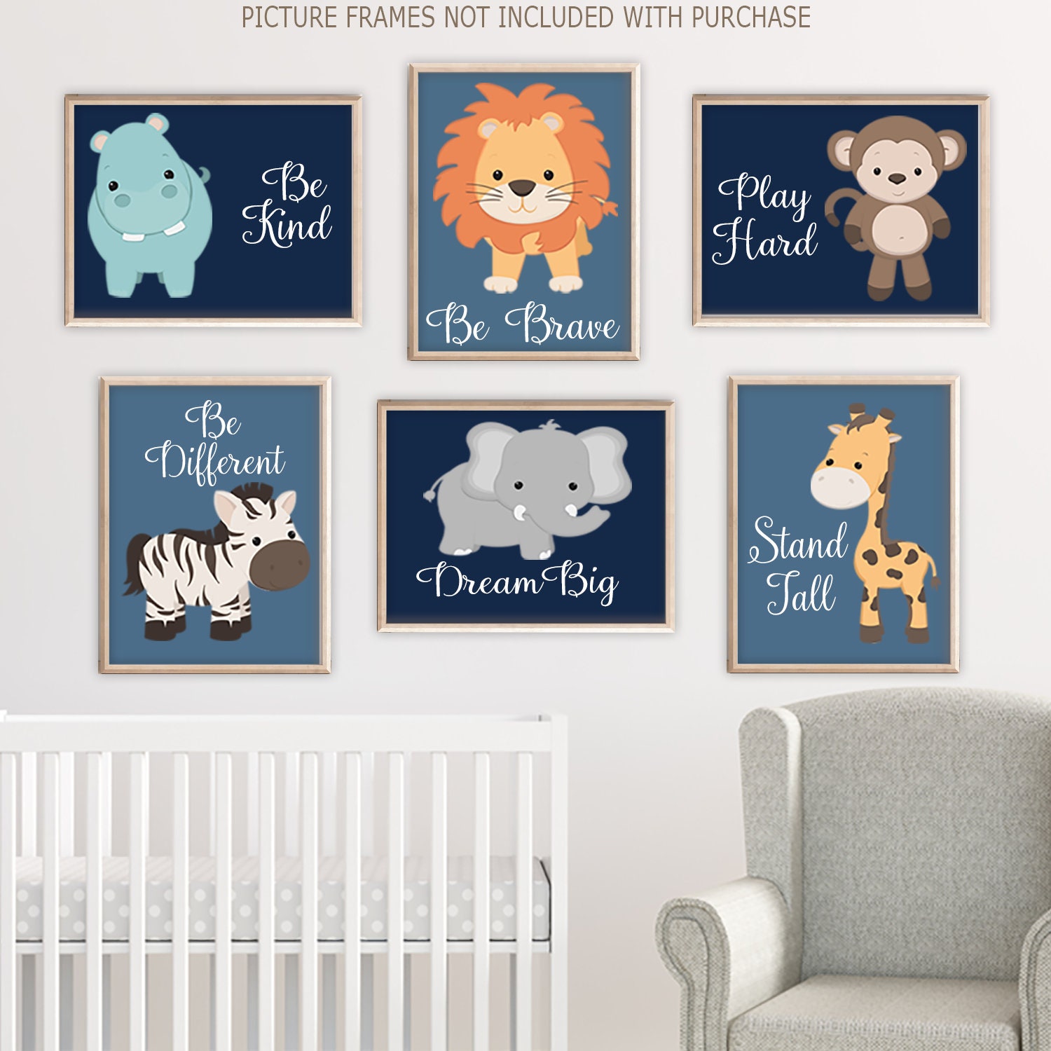 Zoo Animal Nursery Wall Art Zoo Animal Prints or Canvas Baby Etsy