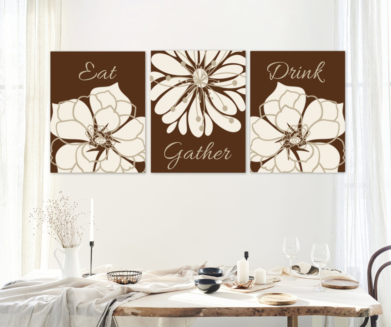 Kitchen Wall Decor Eat Gather Drink Dining Room Wall Decor Etsy