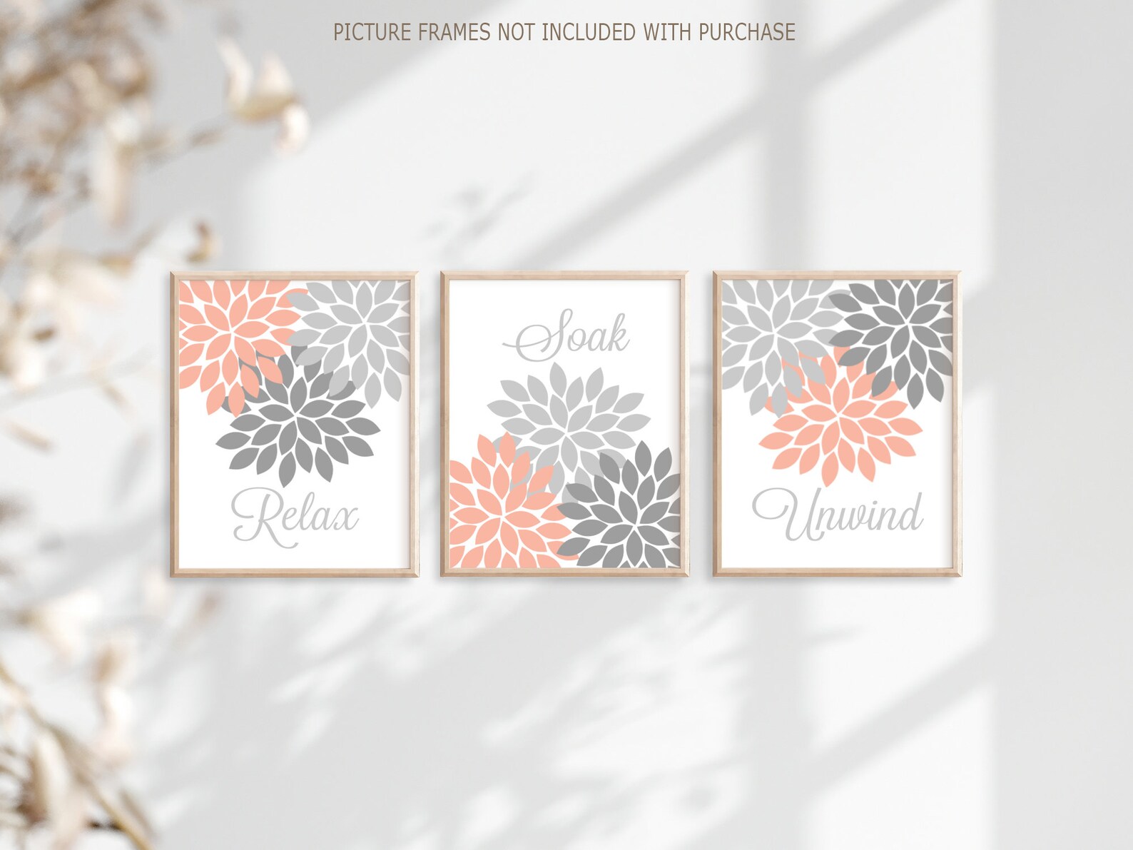 Purple Flower Bathroom Wall Art Purple Flower Bathroom Decor Etsy