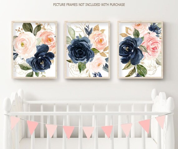 Floral nursery wall store art