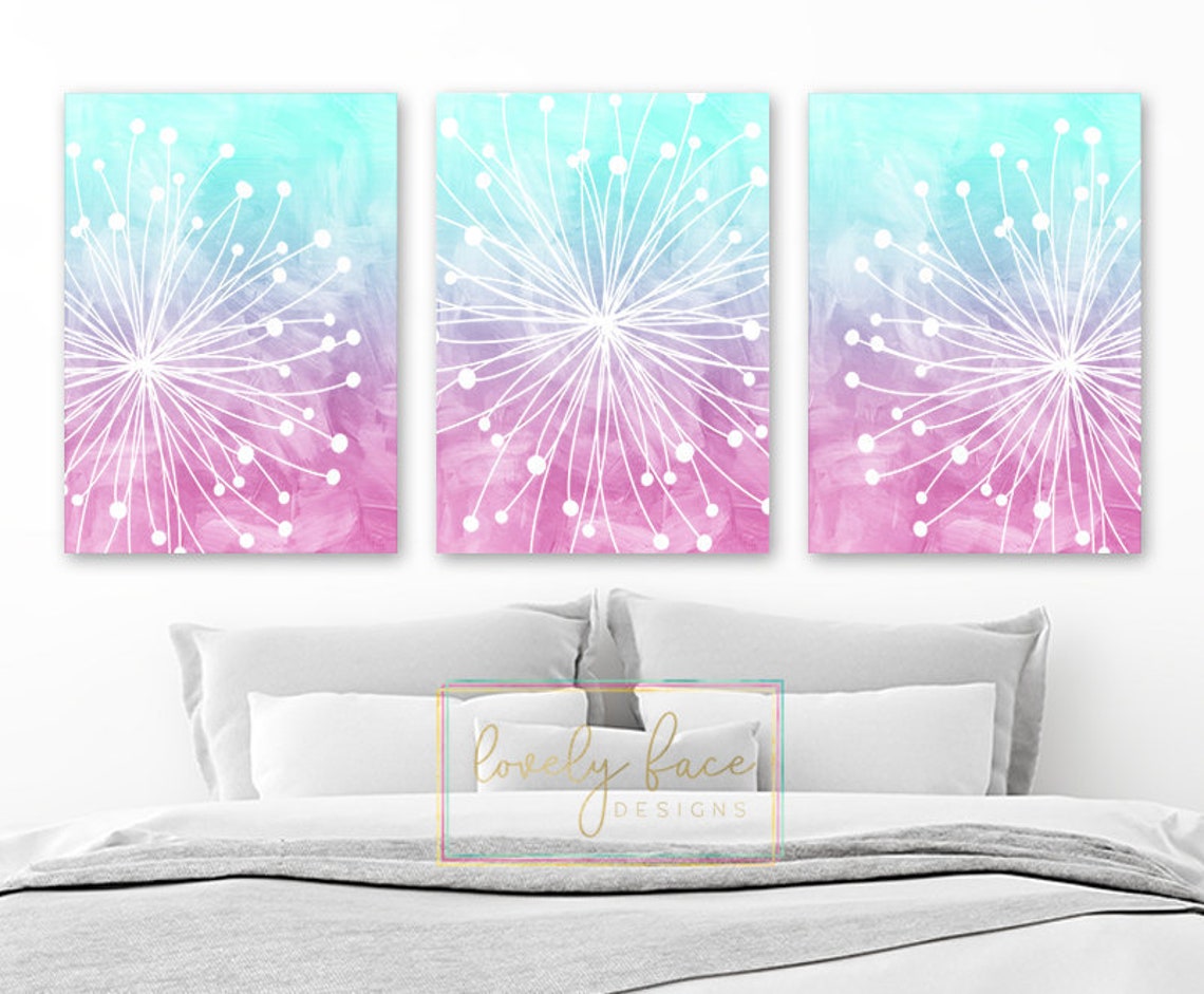 Dandelion Wall Art Teen Girl Room Decor Girl Nursery Decor Etsy