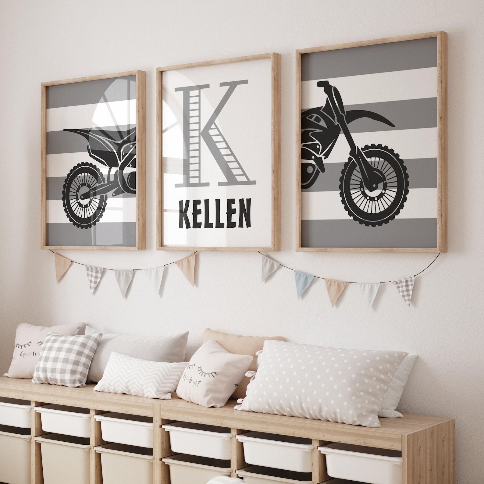 Dirt Bike Room Decor, Dirt Bike Racing Prints for Boys Room, Dirt Bike