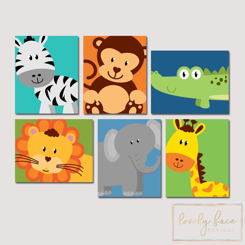 Jungle Nursery Wall Art Jungle Animal Nursery Decor Prints or Etsy