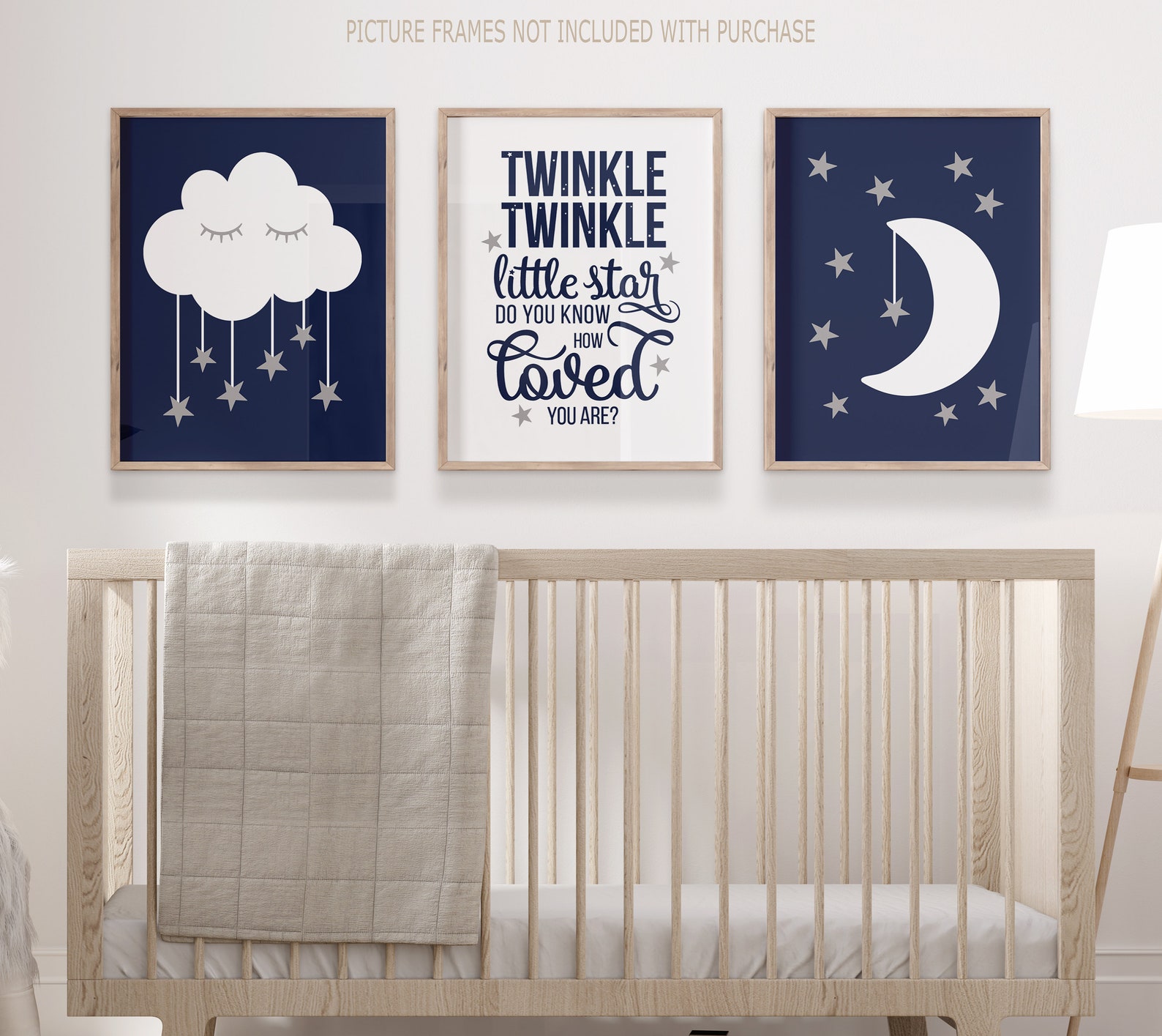 Moon Cloud Stars Nursery Decor Prints or Canvas Twinkle Etsy