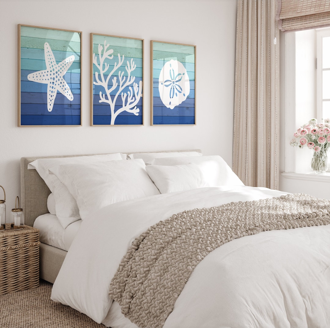 Ombre Beach Bathroom Wall Art, Beach House Decor, Beach Bath Sign