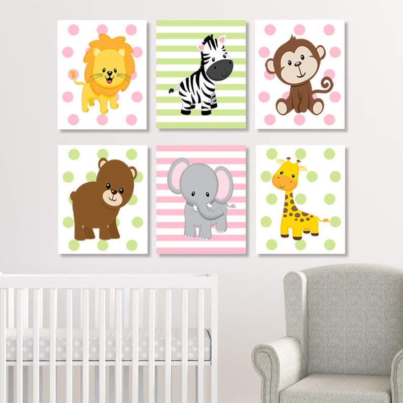 Jungle Animals Nursery Jungle Animal Prints Jungle Nursery Etsy
