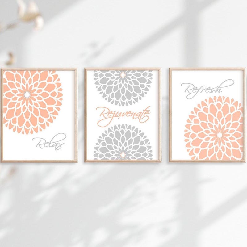 Peach Bathroom Decor - Etsy