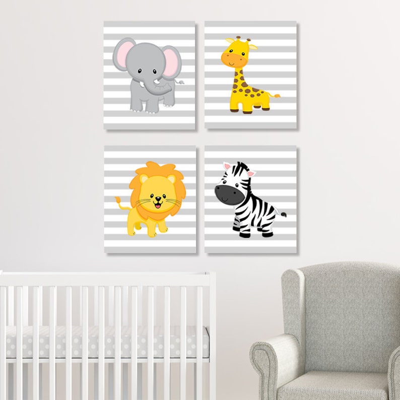 Jungle Nursery Wall Art Jungle Nursery Decor Jungle Animals Etsy