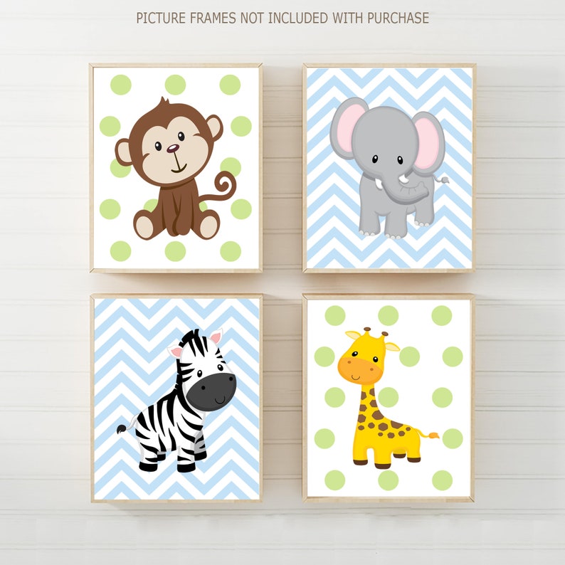 Jungle Nursery Decor Jungle Animals Wall Art Safari Nursery Etsy