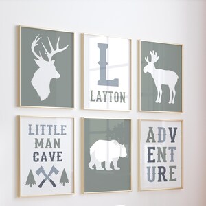 Woodland Animals Nursery Prints: Boy Adventure Decor, Set of 6