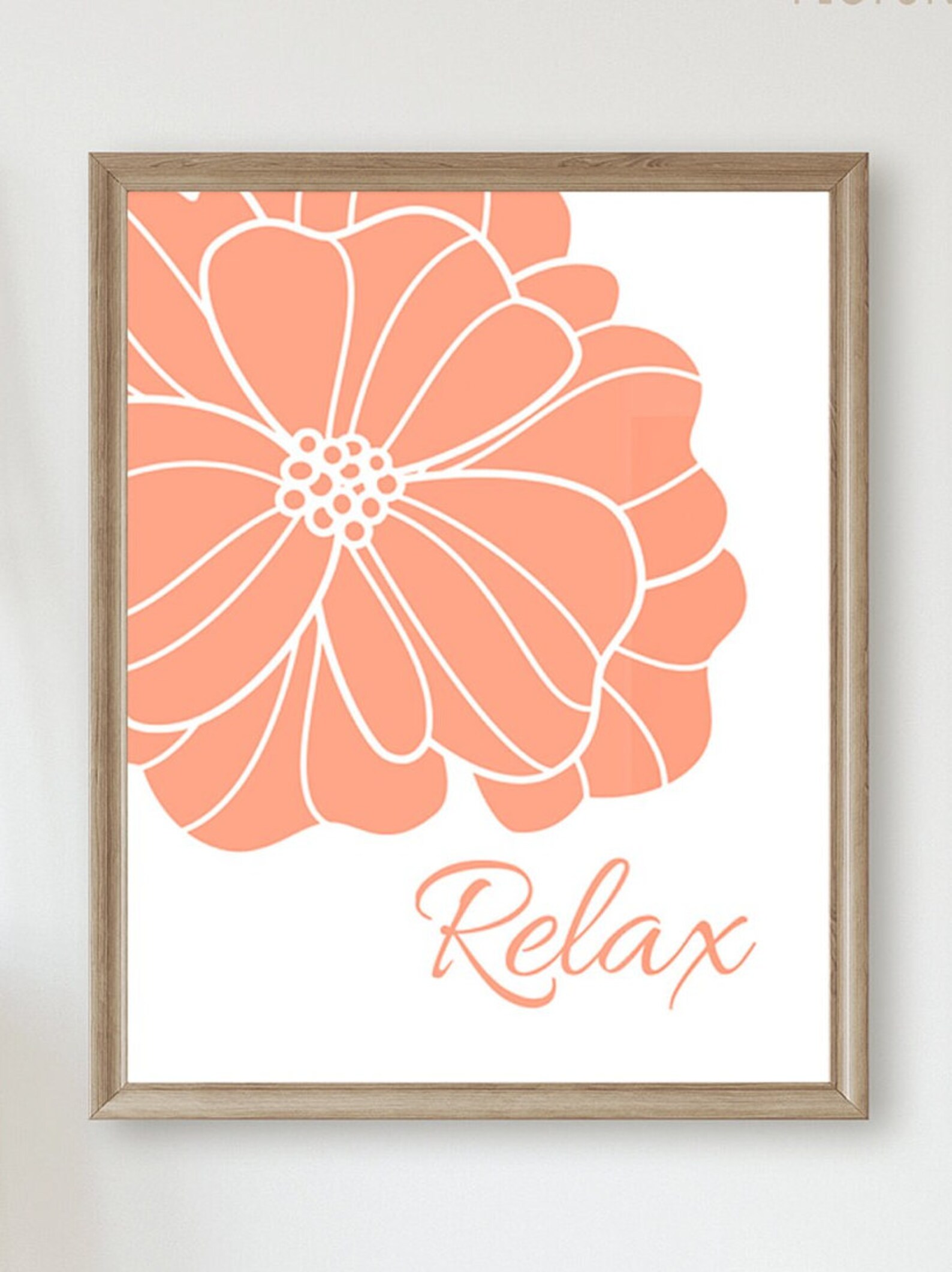 Relax Soak Unwind Bathroom Wall Decor Printable Bathroom Wall - Etsy