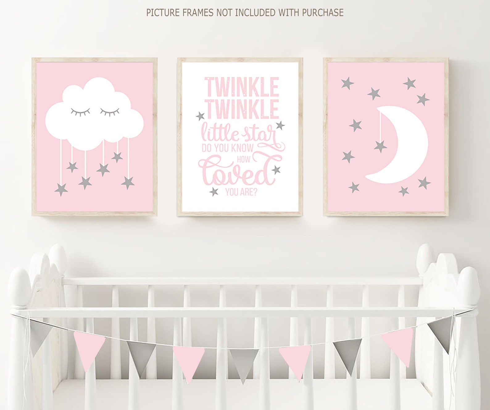 Cloud Nursery Wall Art Moon Cloud Stars Nursery Decor Prints - Etsy