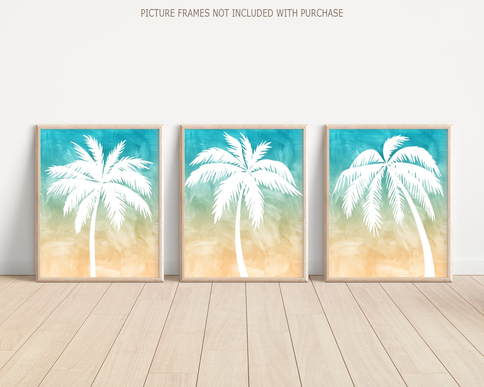 Beach Palm Trees Metal Wall Art Large Handmade Tropical Coastal Home Decor Fun 