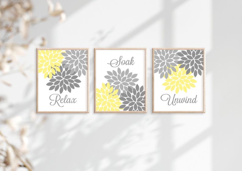 Purple Flower Bathroom Wall Art, Purple Flower Bathroom Decor Prints or Canvas Relax Soak Unwind Quote, Purple Bathroom Quotes, Set of 3 bild 5