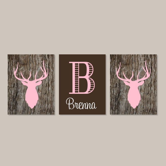 Girl Deer Nursery Prints Or Canvas Wall Art Girl Bedroom Decor Deer Antlers Rustic Nursery Country Girl Bedroom Pictures Camo Decor Set Of 3